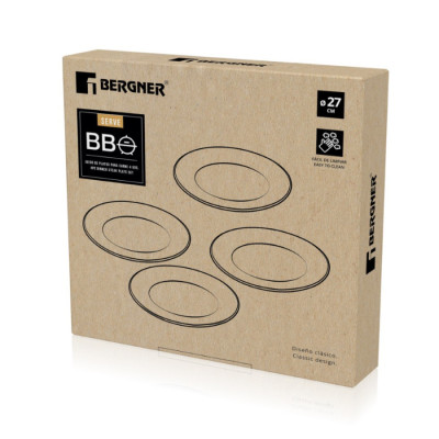 Тарілки для стейків Bergner Bbq, 4 пр (BG-50106-BK)