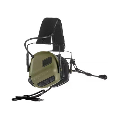 Активные защитные наушники Earmor M32 PLUS (FG) Olive с гарнитурой