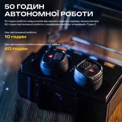 Активные защитные наушники (беруши) M20T Pro (BK) с Bluetooth - NRR30