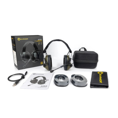 Активные защитные наушники Earmor M33 (FG) Olive с Bluetooth и гарнитурой.