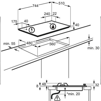 Варочная поверхность газовая Electrolux KGS75362XX