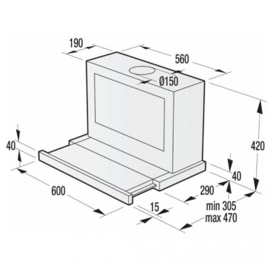 Витяжка вбудована телескопічна Gorenje BHP623E8X