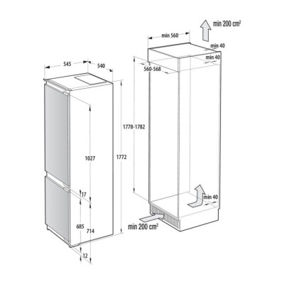 Холодильник вбудований GORENJE NRKI517E62WF
