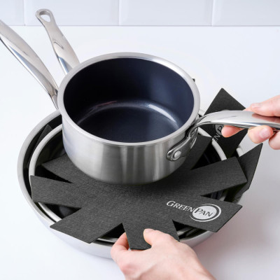 Захист для зберігання сковорідок GreenPan, 3 шт, чорний (CC002582-001)