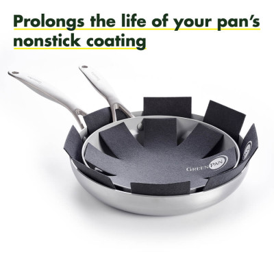 Захист для зберігання сковорідок GreenPan, 3 шт, чорний (CC002582-001)