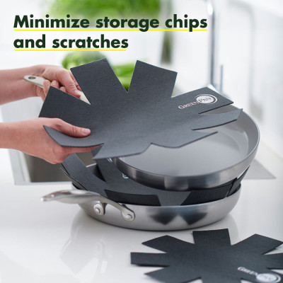 Захист для зберігання сковорідок GreenPan, 3 шт, чорний (CC002582-001)