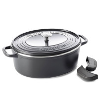 Гусятниця з кришкою GreenPan Featherweights, 25 см, 6,2 л з керамічним покриттям, чорний (CC002222-001)