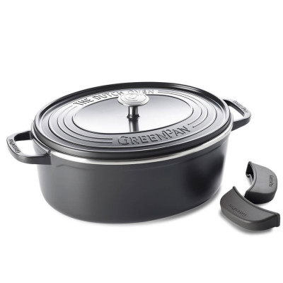 Гусятниця з кришкою GreenPan Featherweights, 25 см, 6,2 л з керамічним покриттям, чорний (CC002222-001)