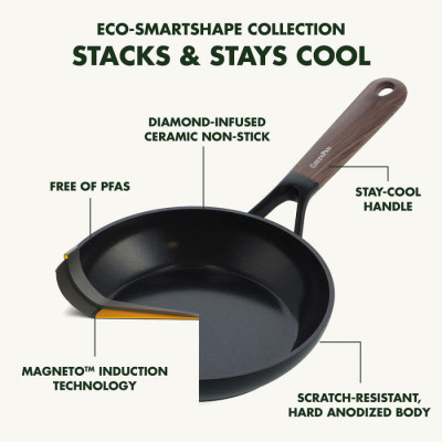 Сковорода-гриль GreenPan Eco Smartshape, 28 см с керамическим покрытием (CC006444-001)