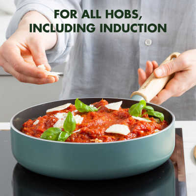 Сотейник з кришкою GreenPan Mayflower, 24 см, 2,6 л з керамічним покриттям, небесно-голубий (CC001682-001)