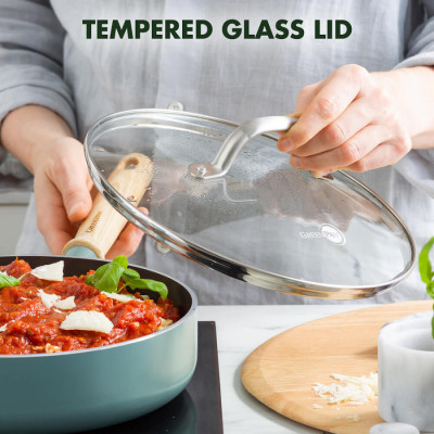 Сотейник з кришкою GreenPan Mayflower, 24 см, 2,6 л з керамічним покриттям, небесно-голубий (CC001682-001)