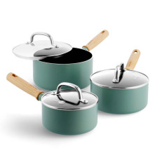 Набор ковшей с крышками GreenPan Mayflower, 16/18/20 см, 1,5/2/3,1 л с керамическим покрытием (CC001595-001)