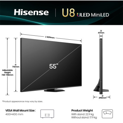 Телевизор Hisense MiniLED 55" 55U8Q