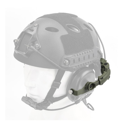 Крепление адаптер Чебурашка на каску шлем для наушников Sordin (Olive)