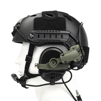 Крепление адаптер Чебурашка на каску шлем для наушников Sordin (Olive)