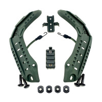 Кріплення Рейки на шолом каску FAST + планка Пікатіні + кріплення Wing-Loc, Олива