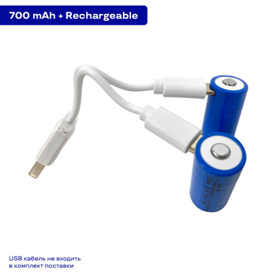 Аккумуляторная батарея литиевая CR123A/16340 700mAh с разъемом TYPE-C 3.7V Lithium