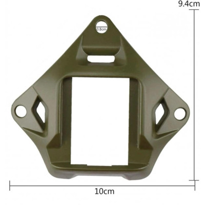 Металевий кронштейн платформа кріплення шрауд NVG Mount зірка на шолом, Олива