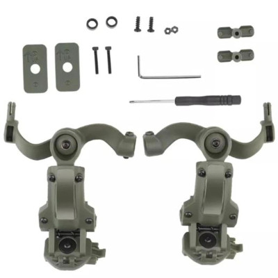 Крепление адаптер на каску шлем HD-ACC-08 Olive для наушников Peltor/Earmor/Howard (Чебурашка)