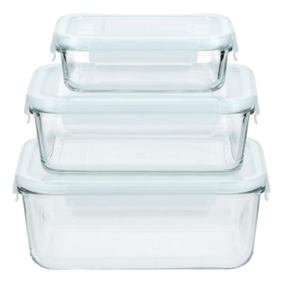 Набор контейнеров miFamilia Nested collection 3 шт, 400 мл, 1000 мл, 1600 мл, для хранения, запекания, заморозки, прямоугольные (6030-6079-6032)