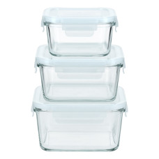Набор контейнеров miFamilia Nested collection 3 шт, 450 мл, 750 мл, 1000 мл, для хранения, запекания, заморозки, квадратные (6033-6086-6034)