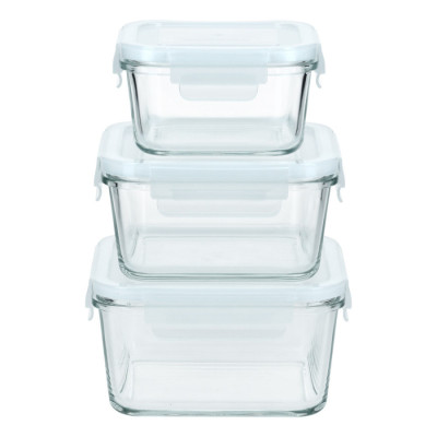 Набор контейнеров miFamilia Nested collection 3 шт, 450 мл, 750 мл, 1000 мл, для хранения, запекания, заморозки, квадратные (6033-6086-6034)