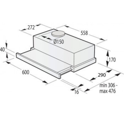 Вытяжка телескопическая Gorenje TH64E4BG