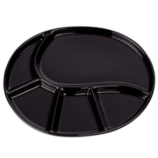 Тарілка для фондю керамічна KELA Vroni, 38х22х2,5 см,, чорна (67405)