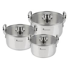 Набір каструль з кришками Bergner MasterPro Smart, 3,14/6,5/11,6 л, 6 предметів (BGMP-2145)