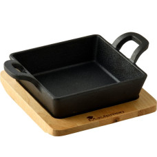 Чавунна мініформа з сервер. дошкою MasterPro Cook & share, 13,6 см, квадратна (BGMP-3805-4)