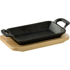 Чавунна мініформа з сервер. дошкою Bergner MasterPro Cook & share, 17х10 см, прямокутна (BGMP-3807-4)