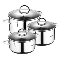 Набір каструль Bergner Classic, 1.7 л, 2.3 л, 3.3 л, 6 предметів (BG-6284)