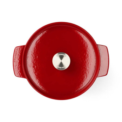 Каструля чавунна з кришкою KitchenAid, 22 см, 3,3 л, червона (CC006057-001)