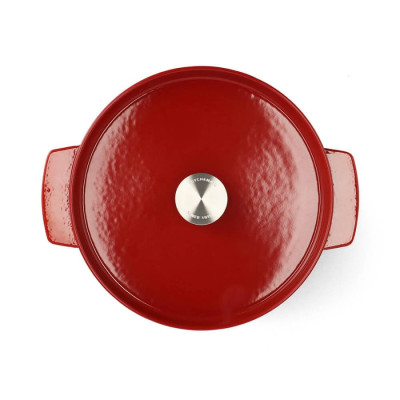Каструля чавунна з кришкою KitchenAid, 26 см, 5,2 л, червона (CC006060-001)