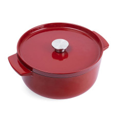 Каструля чавунна з кришкою KitchenAid, 26 см, 5,2 л, червона (CC006060-001)