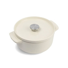 Каструля чавунна з кришкою KitchenAid, 22 см, 3,3 л, колір мигдальний крем (CC006056-001)