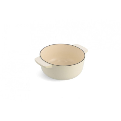 Каструля чавунна з кришкою KitchenAid, 26 см, 5,2 л, колір мигдальний крем (CC006059-001)