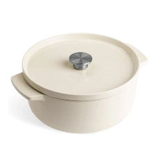 Каструля чавунна з кришкою KitchenAid, 26 см, 5,2 л, колір мигдальний крем (CC006059-001)
