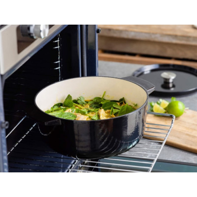 Каструля чавунна з кришкою KitchenAid, 22 см, 3,3 л, чорна (CC006058-001)