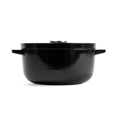 Каструля чавунна з кришкою KitchenAid, 22 см, 3,3 л, чорна (CC006058-001)