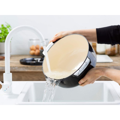 Каструля чавунна з кришкою KitchenAid, 26 см, 5,2 л, чорна (CC006061-001)