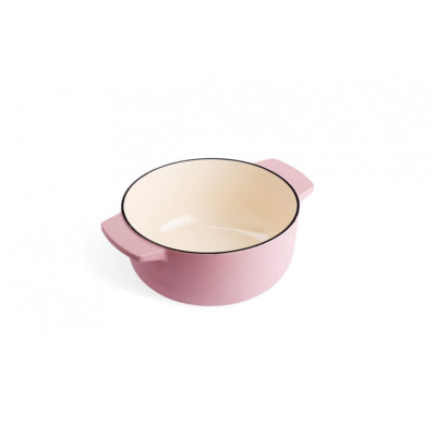 Каструля чавунна з кришкою KitchenAid, 22 см, 3,3 л, колір суха троянда (CC007430-001)