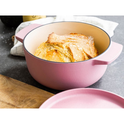 Каструля чавунна з кришкою KitchenAid, 22 см, 3,3 л, колір суха троянда (CC007430-001)
