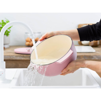 Каструля чавунна з кришкою KitchenAid, 26 см, 5,2 л, колір суха троянда (CC007431-001)