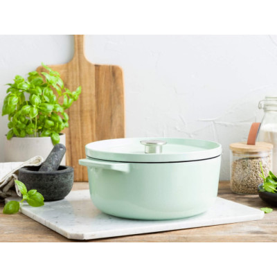 Каструля чавунна з кришкою KitchenAid, 26 см, 5,2 л, колір фісташковий (CC007434-001)