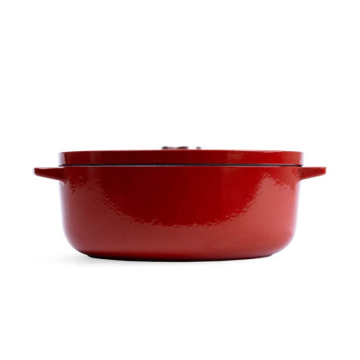 Гусятниця чавунна з кришкою KitchenAid, 30 см, 5,6 л, червона (CC006063-001)