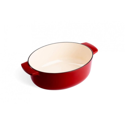 Гусятниця чавунна з кришкою KitchenAid, 30 см, 5,6 л, червона (CC006063-001)