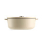 Гусятниця чавунна з кришкою KitchenAid, 30 см, 5,6 л, колір мигдальний крем (CC006062-001)