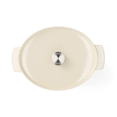 Гусятниця чавунна з кришкою KitchenAid, 30 см, 5,6 л, колір мигдальний крем (CC006062-001)