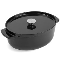 Гусятниця чавунна з кришкою KitchenAid, 30 см, 5,6 л, чорна (CC006064-001)